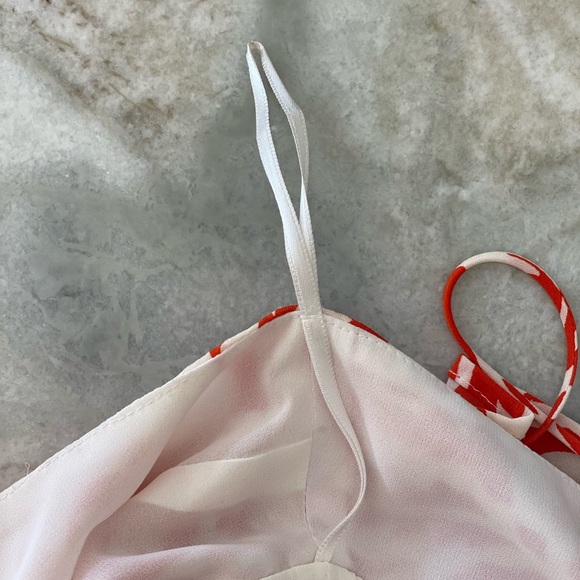 🍊Michael Kors Orange Flower Ruffle Top - Picture 8 of 12